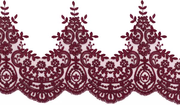 Corded Lace Edging - Wine